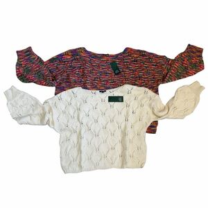 BUNDLE of 2 - NWT WILD FABLE Soft and Cozy cropped Sweaters Junior Fit